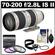 Canon EF 70-200mm f/2.8 L IS II USM Zoom Lens with 3 (UV/FLD/CPL) Filters + Accessory Kit