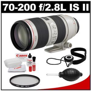 Canon EF 70-200mm f/2.8 L IS II USM Zoom Lens with Hoya HMC UV Filter + Accessory Kit Canon EF 70-200mm f/2.8 L IS II USM Zoom Lens with Hoya HMC UV Filter + Accessory Kit