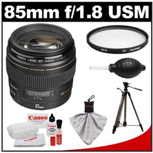 Canon EF 85mm f/1.8 USM Lens with Hoya UV Filter + Tripod + Accessory Kit - Digital Cameras and Accessories - Hip Lens.com