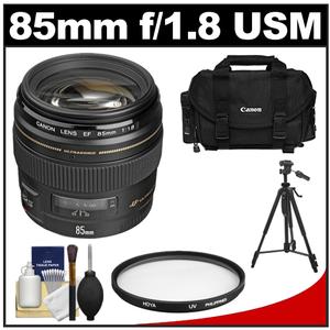 Canon EF 85mm f/1.8 USM Lens with Canon Case + Hoya UV Filter + Tripod + Cleaning Kit - Digital Cameras and Accessories - Hip Lens.com