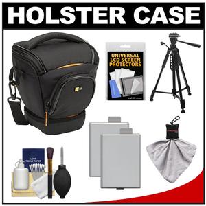 Case Logic Digital SLR Holster Camera Bag/Case (Black) (SLRC-200) with (2) LP-E5 Batteries + Tripod + Accessory Kit - Digital Cameras and Accessories - Hip Lens.com