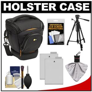 Case Logic Digital SLR Holster Camera Bag/Case (Black) (SLRC-200) with (2) LP-E8 Batteries + Tripod + Accessory Kit - Digital Cameras and Accessories - Hip Lens.com