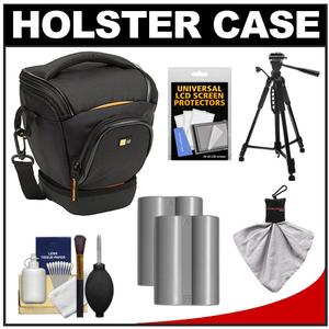 Case Logic Digital SLR Holster Camera Bag/Case (Black) (SLRC-200) with (2) EN-EL3e Batteries + Tripod + Accessory Kit - Digital Cameras and Accessories - Hip Lens.com