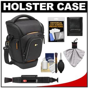Case Logic Digital SLR Zoom Holster Camera Bag/Case (Black) (SLRC-201) with Cleaning Kit + Accessory Kit