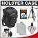 Case Logic Digital SLR Zoom Holster Camera Bag/Case (Black) (SLRC-201) with (2) LP-E5 Batteries + Tripod + Accessory Kit