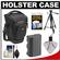 Case Logic Digital SLR Zoom Holster Camera Bag/Case (Black) (SLRC-201) with LP-E6 Battery + Tripod + Accessory Kit