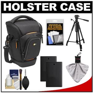 Case Logic Digital SLR Zoom Holster Camera Bag/Case (Black) (SLRC-201) with (2) EN-EL9a Batteries + Tripod + Accessory Kit - Digital Cameras and Accessories - Hip Lens.com