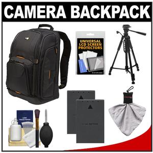 Case Logic Digital SLR Camera Backpack Case (Black) (SLRC-206) with (2) BLS-1 Batteries + Tripod + Accessory Kit - Digital Cameras and Accessories - Hip Lens.com