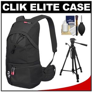 Clik Elite Compact Sport Digital SLR Camera Backpack Case (Black) with Tripod + Cleaning Kit - Digital Cameras and Accessories - Hip Lens.com