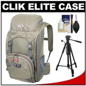 Clik Elite Escape Digital SLR Camera Backpack Case (Gray) with Tripod + Cleaning Kit - Digital Cameras and Accessories - Hip Lens.com