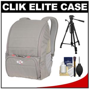 Clik Elite Jet Pack 17 Digital SLR Camera Backpack Case (Gray) with Tripod + Cleaning Kit - Digital Cameras and Accessories - Hip Lens.com