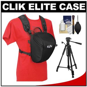 Clik Elite ProBody SLR Chest Pack Digital SLR Camera Case - Large (Black) with Tripod + Cleaning Kit - Digital Cameras and Accessories - Hip Lens.com