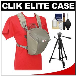Clik Elite ProBody SLR Chest Pack Digital SLR Camera Case - Large (Gray) with Tripod + Cleaning Kit - Digital Cameras and Accessories - Hip Lens.com