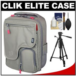 Clik Elite Traveler Digital SLR Camera Case (Gray) with Tripod + Cleaning Kit - Digital Cameras and Accessories - Hip Lens.com