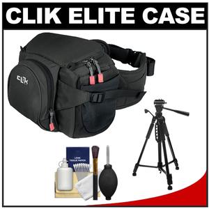 Clik Elite Trekker Waist Digital SLR Camera Case (Black) with Tripod + Cleaning Kit - Digital Cameras and Accessories - Hip Lens.com