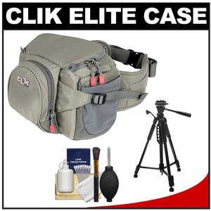 Clik Elite Trekker Waist Digital SLR Camera Case (Gray) with Tripod + Cleaning Kit - Digital Cameras and Accessories - Hip Lens.com