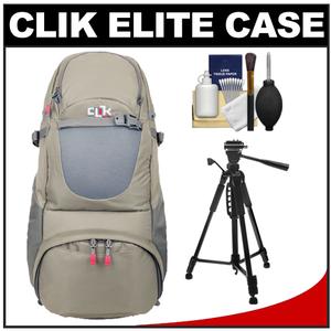 Clik Elite Venture 30 Digital SLR Camera Backpack Case (Gray) with Tripod + Cleaning Kit - Digital Cameras and Accessories - Hip Lens.com