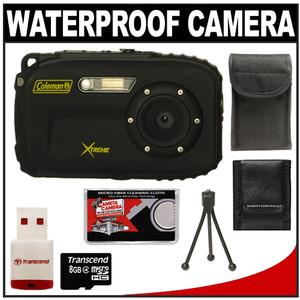 Coleman Xtreme C5WP Shock & Waterproof Digital Camera (Black) with 8GB Card + Case + Accessory Kit - Digital Cameras and Accessories - Hip Lens.com