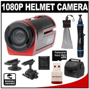 Coleman Xtreme Sports Cam Waterproof HD Digital Video Camera Camcorder (Red) with 16GB Card + Lenspen + Case + Accessory Kit - Digital Cameras and Accessories - Hip Lens.com