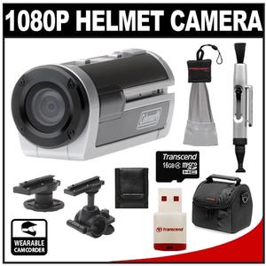 Coleman Xtreme Sports Cam Waterproof HD Digital Video Camera Camcorder (Silver) with 16GB Card + Lenspen + Case + Accessory Kit - Digital Cameras and Accessories - Hip Lens.com