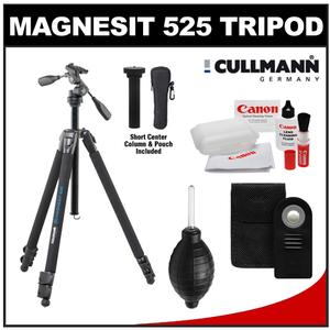 Cullmann Magnesit 525H Aluminum / Magnesium Tripod with 3-Way QR Head with Wireless Remote + Canon Cleaning & Accessory Kit - Digital Cameras and Accessories - Hip Lens.com