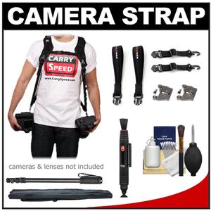 Carry Speed CS-Double 2 Camera Strap with Under Arm & Wrist Strap with Monopod + Cleaning & Accessory Kit - Digital Cameras and Accessories - Hip Lens.com