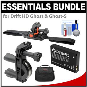 Essentials Bundle for Drift HD Ghost & Ghost-S Action Camcorder with Handlebar Bike & Vented Helmet Mounts + Battery + Case + Accessory Kit Essentials Bundle for Drift HD Ghost & Ghost-S Action Camcorder with Handlebar Bike & Vented Helmet Mounts + Battery + Case + Accessory Kit