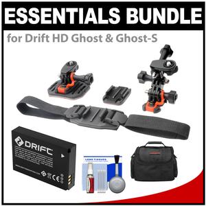 Essentials Bundle for Drift HD Ghost & Ghost-S Action Camcorder with Helmet & Flat Surface Mounts + Battery + Case + Accessory Kit Essentials Bundle for Drift HD Ghost & Ghost-S Action Camcorder with Helmet & Flat Surface Mounts + Battery + Case + Accessory Kit