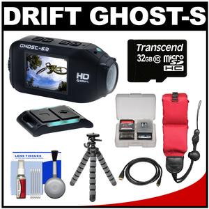 Drift Innovation HD Ghost-S Wi-Fi Waterproof Digital Video Action Camera Camcorder with 32GB Card + Floating Strap + Flex Tripod + Kit