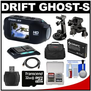 Drift Innovation HD Ghost-S Wi-Fi Waterproof Digital Video Action Camera Camcorder with Car Suction Cup & Handlebar Bike Mounts + 32GB Card + Battery + Case Kit