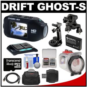 Drift Innovation HD Ghost-S Wi-Fi Waterproof Digital Video Action Camera Camcorder with Underwater Housing + Suction Cup & Handlebar Mounts + 32GB Card + Battery + Kit