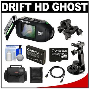Drift Innovation HD Ghost Wi-Fi Waterproof Digital Video Action Camera Camcorder with 32GB Card + Battery + Suction Cup & Handlebar Mount + Case + Accessory Kit