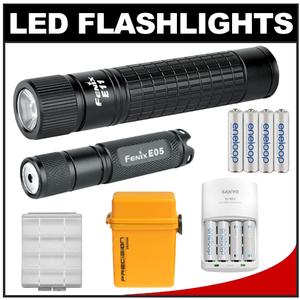 Fenix E11 LED Waterproof Torch Flashlight with Fenix E05 Mini Flashlight + Batteries/Charger + Battery Case + Waterproof Case - Digital Cameras and Accessories - Hip Lens.com