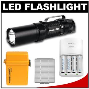 Fenix LD10 LED Waterproof Torch Flashlight with Belt Clip & Holster + Batteries/Charger + Battery Case + Waterproof Case - Digital Cameras and Accessories - Hip Lens.com