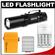 Fenix LD10 LED Waterproof Torch Flashlight with Belt Clip & Holster + Batteries/Charger + Battery Case + Waterproof Case