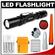 Fenix LD20 LED Waterproof Torch Flashlight with Belt Clip & Holster + Batteries/Charger + Battery Case + Waterproof Case + Flashlight Accessory Set
