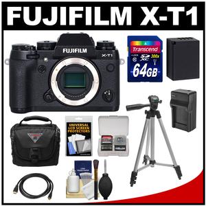 Fujifilm X-T1 Weather Resistant Digital Camera Body with 64GB Card + Battery + Tripod + Accessory Kit