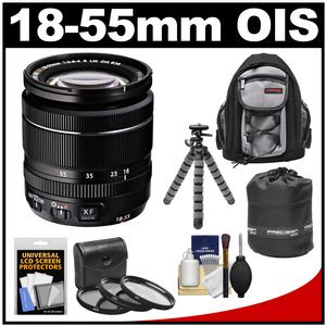 Fujifilm 18-55mm f/2.8-4.0 XF R LM OIS Zoom Lens with 3 UV/CPL/ND8 Filters + Backpack + Lens Pouch + Tripod + Accessory Kit