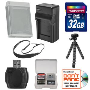 NB-13L Battery & Charger + 32GB SD Card  Tripod & Strap 