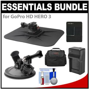 Essentials Bundle for GoPro HD HERO 3 Action Camcorder with Car Suction Windshield & Dashboard Mounts + Battery + Charger + Case + Accessory Kit Essentials Bundle for GoPro HD HERO 3 Action Camcorder with Car Suction Windshield & Dashboard Mounts + Battery + Charger + Case + Accessory Kit