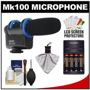 Hahnel Mk100 Uni-Directional Microphone for DSLR Cameras & Video Camcorders with (4) AAA Batteries & Charger + Cleaning Accessory Kit - Digital Cameras and Accessories - Hip Lens.com
