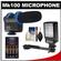 Hahnel Mk100 Uni-Directional Microphone for DSLR Cameras & Video Camcorders with (4) AAA Batteries & Charger + LED Video Light + Cleaning Accessory Kit