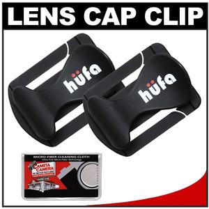 Hufa Original Lens Cap Clip (Black) [2 Pack] with Microfiber Cleaning Cloth - Digital Cameras and Accessories - Hip Lens.com
