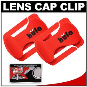 Hufa Original Lens Cap Clip (Red) [2 Pack] with Microfiber Cleaning Cloth - Digital Cameras and Accessories - Hip Lens.com