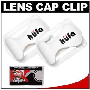 Hufa Original Lens Cap Clip (White) [2 Pack] with Microfiber Cleaning Cloth - Digital Cameras and Accessories - Hip Lens.com