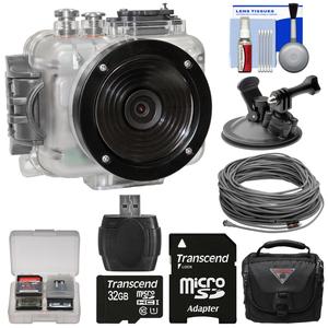 Intova Connex 1080p HD 60m/200ft Waterproof Video Action Camera Camcorder with Video Cable (40m) + 32GB Card + Car Suction Cup Mount + Case + Kit