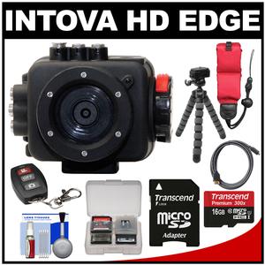 Intova Sport HD Edge Wi-Fi Waterproof Sports Video Camera Camcorder with 16GB Card + Float Strap + Flex Tripod + Kit
