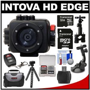 Intova Sport HD Edge Wi-Fi Waterproof Sports Video Camera Camcorder with 32GB Card + Suction Cup & Sport Bar/Pole Mount + Case + Tripod + Kit