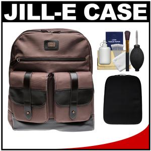 Jill-E Digital 15inch Jack Laptop Backpack Case (Brown) with Camera Insert Bag + Cleaning Kit