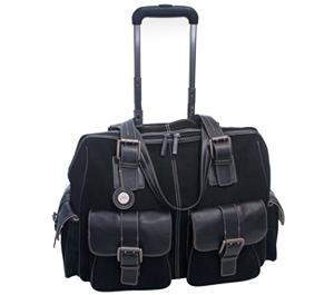 Jill-e Large Rolling Suede & Leather Digital SLR Camera Bag (Black)